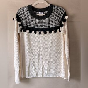 Monroe & Main sweater. Black & white with tassles. Size M